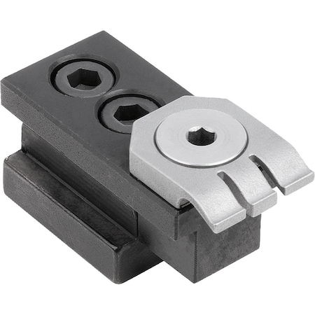 Kipp Flat Clamp For T-Slot, Bn=14, L=52, B=22, H=10, 5, Steel, Comp:Spring Steel K1540.14